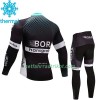 Radbekleidung Radtrikot Langarm + Lang Radhose 2017 Bora-Hansgrohe Kinder Winter Thermal Fleece N001